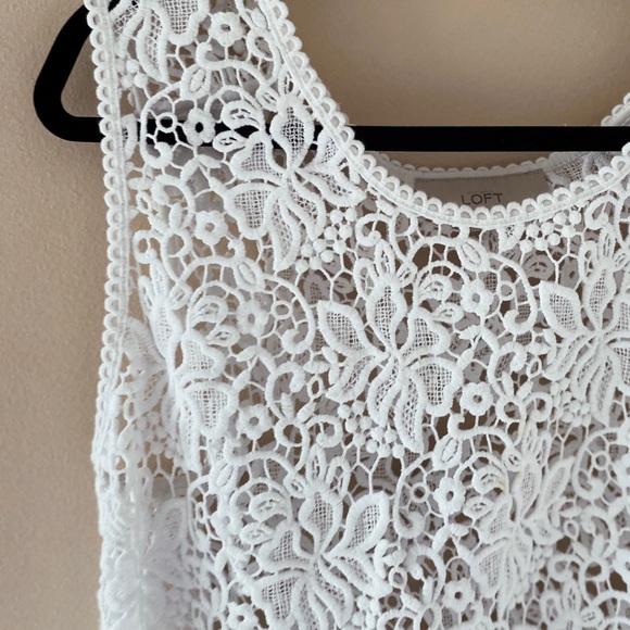 The Loft crochet white blouse size XL - Picture 2 of 2